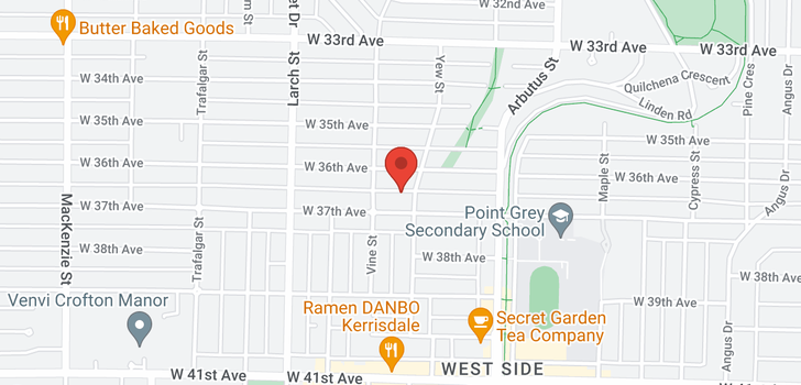 map of 2123 W 37TH AVENUE